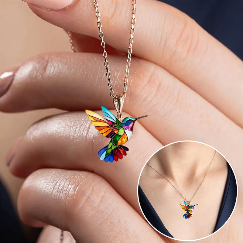 Rainbow Hummingbird Jewelry Set