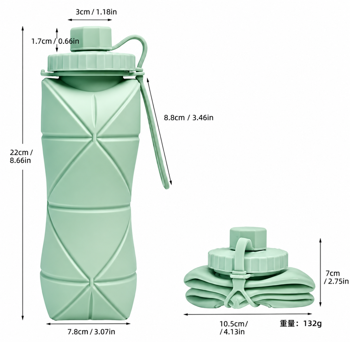 Foldable Silicone Water Bottle – Leakproof, Lightweight & Travel Friendly