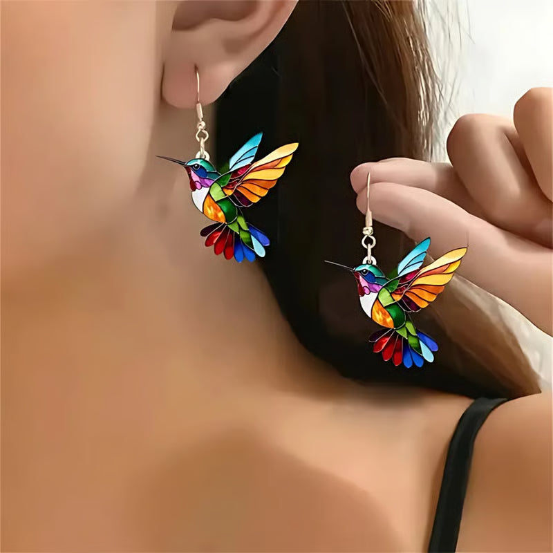 Rainbow Hummingbird Jewelry Set