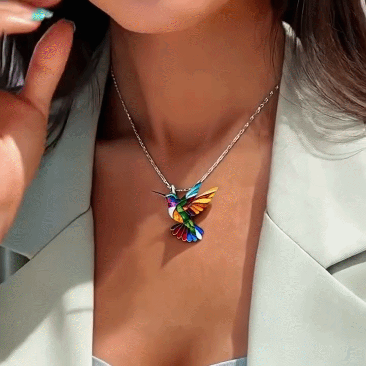Rainbow Hummingbird Jewelry Set