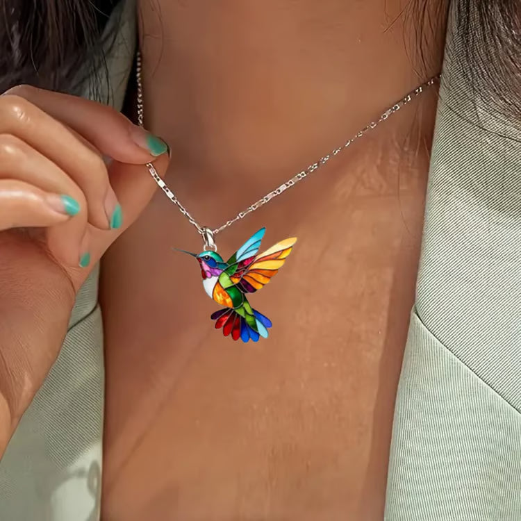 Rainbow Hummingbird Jewelry Set